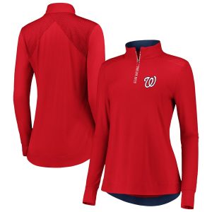 Washington Nationals Women’s Red Iconic Clutch Half-Zip Pullover Jacket