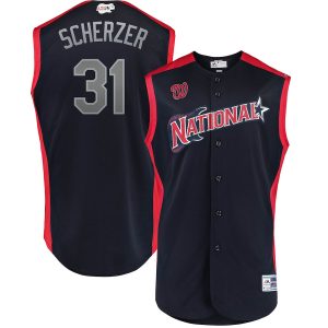 Max Scherzer National League Majestic 2019 MLB All-Star Game Workout Player Jersey